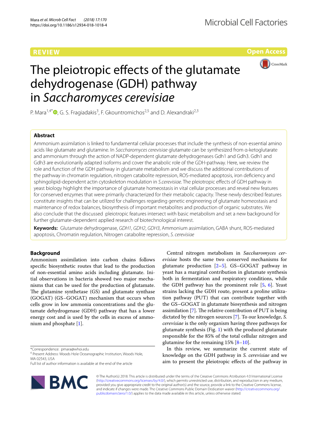 The Pleiotropic Effects of the Glutamate Dehydrogenase (GDH) Pathway In