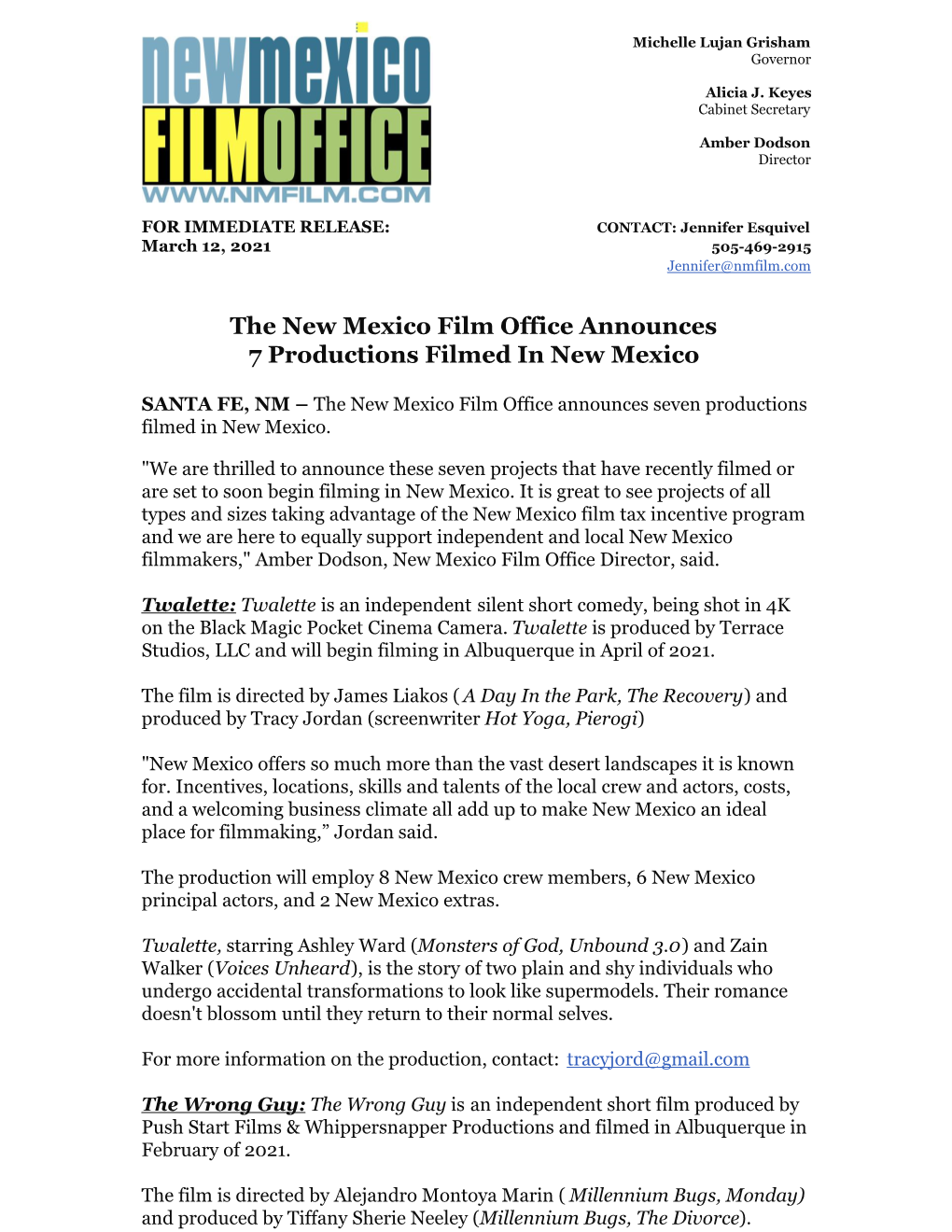 The New Mexico Film Office Announces 7 Productions Filmed in New Mexico