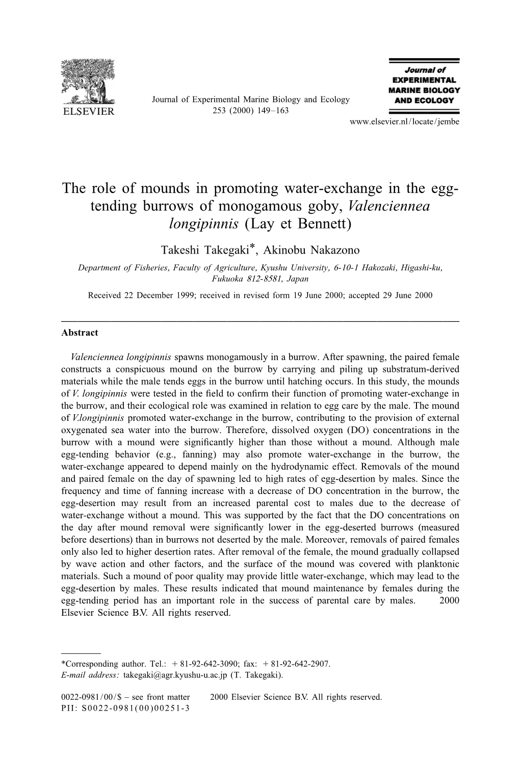 Tending Burrows of Monogamous Goby, Valenciennea Longipinnis (Lay Et Bennett)