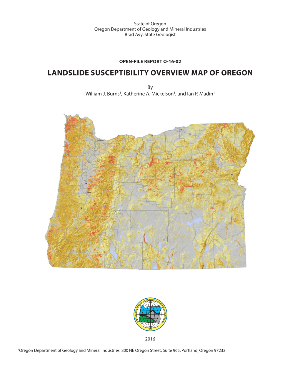 DOGAMI Open-File Report O-16-02, Landslide Susceptibility Overview