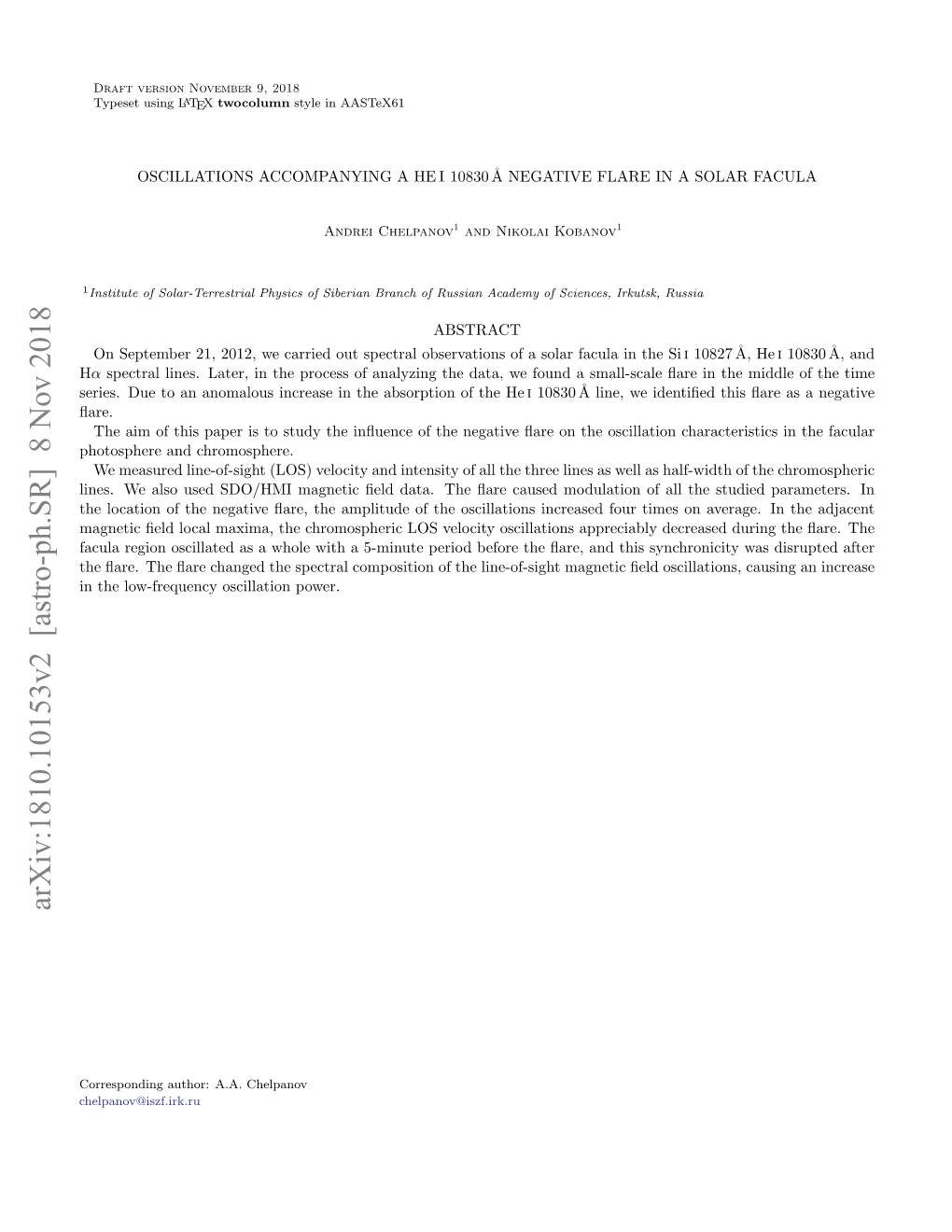 Oscillations Accompanying a He I 10830 {\AA} Negative Flare in a Solar