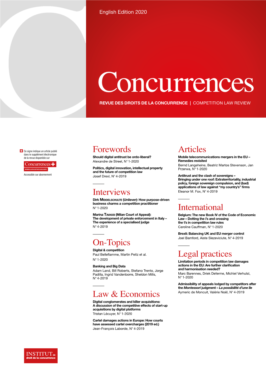 Best of Concurrences 2020 Articles