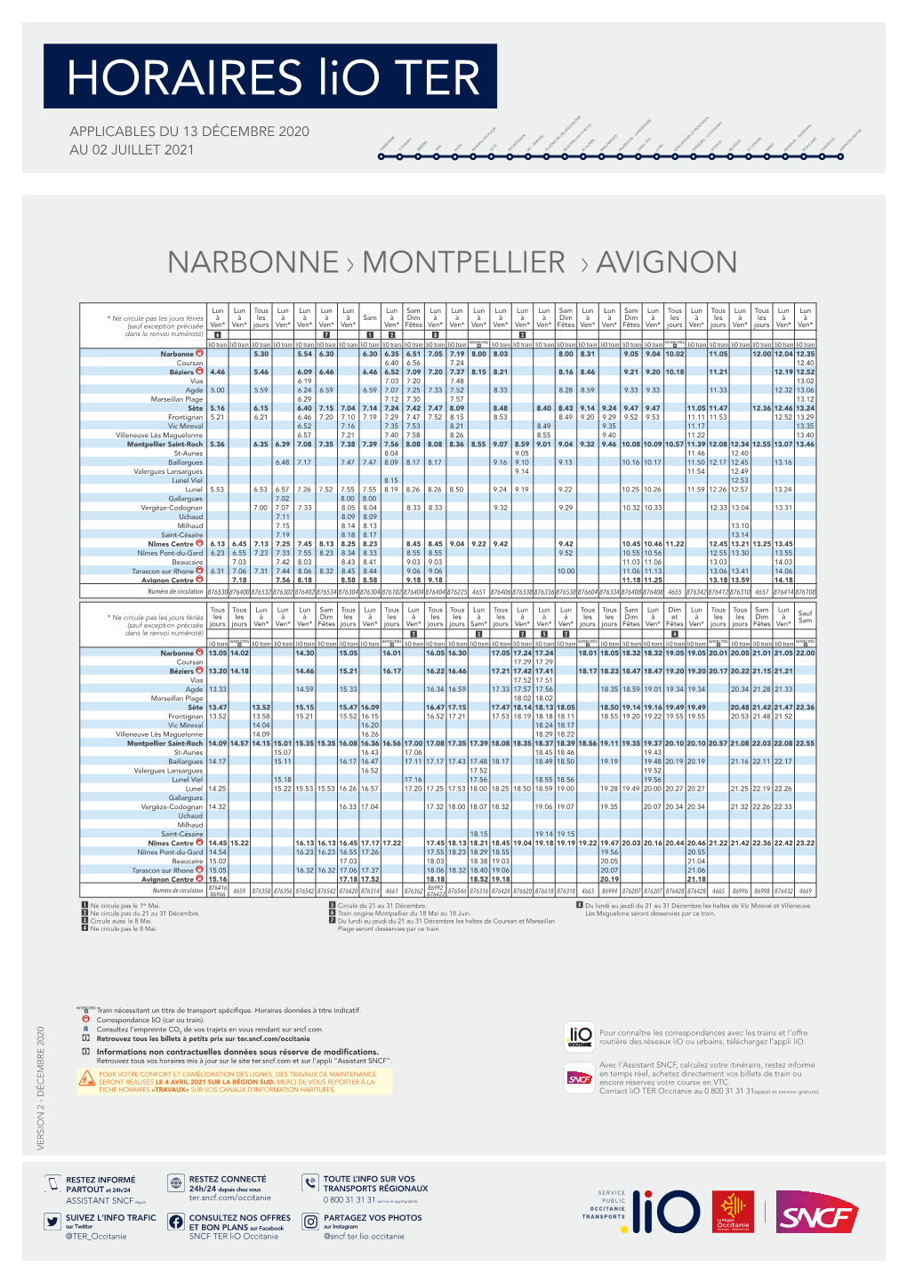 HORAIRES Lio TER