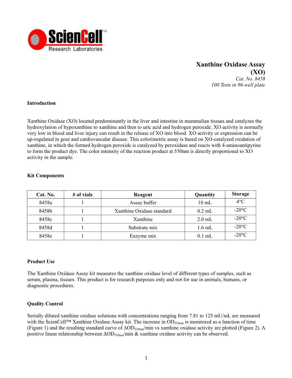 Xanthine Oxidase Assay (XO) Cat