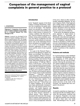 Comparison of the Management of Vaginal Complaints in General Practice to a Protocol