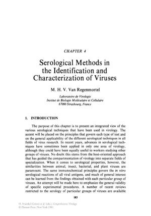 Serological Methods in the Identification and Characterization of Viruses