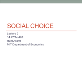 Social Choice