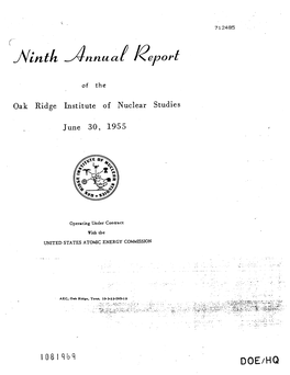 Oak Ridge Institute of Nuclear Studies