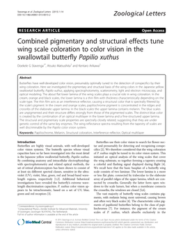 Combined Pigmentary and Structural Effects Tune Wing Scale Coloration To