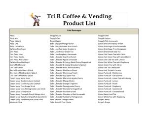 Tri R Coffee & Vending Product List