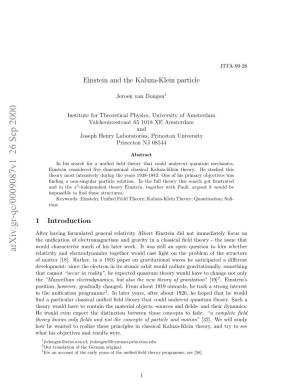 Einstein and the Kaluza-Klein Particle