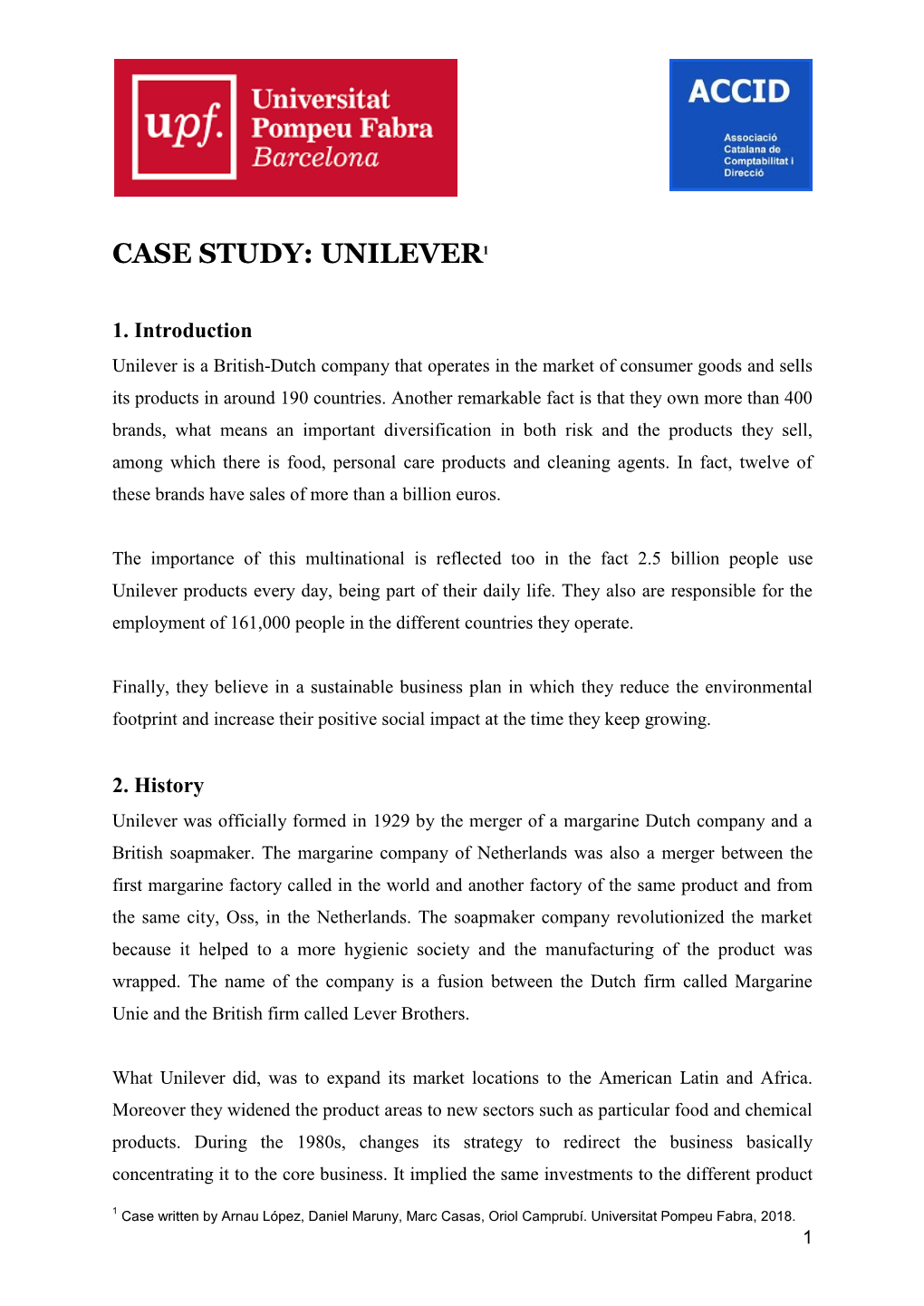 Case Study: Unilever1