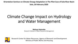 Climate Change Impact on Hydrology and Water Management