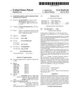 (12) United States Patent (10) Patent No.: US 8,784,893 B2 Daniloff Et Al