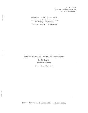 Nuclear Properties of Antinucleons