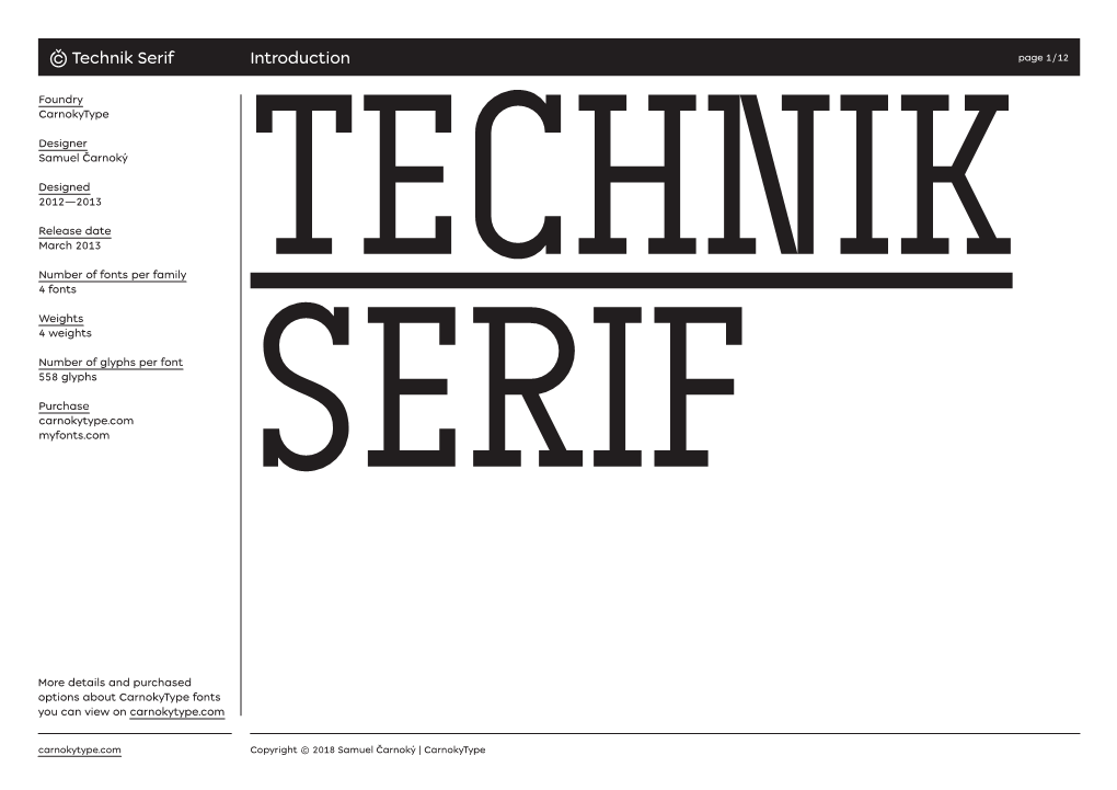 Technik Serif Introduction Page 1 / 12