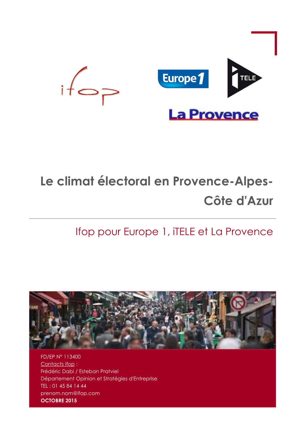 Le Climat Électoral En Provence-Alpes-Côte D'azur  Octobre 2015 - 1