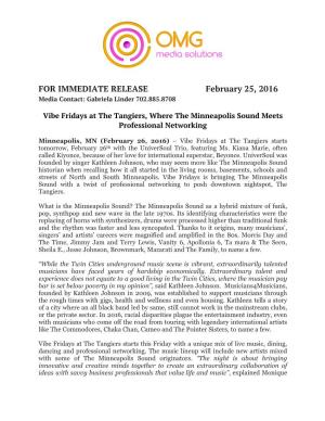 Vibe Fridays Press Release 022516 FINAL