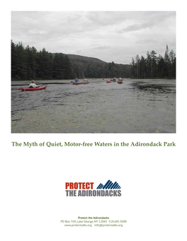 The Myth of Quiet, Motor-Free Waters in the Adirondack Park