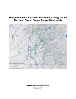 Navajo-Blanco Watersheds Resilience Strategy for the San Juan Chama Project Source Watersheds