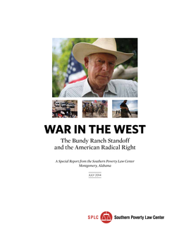 WAR in the WEST the Bundy Ranch Standoff and the American Radical Right