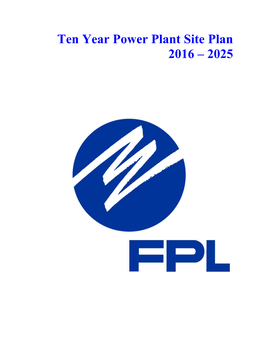Florida Power & Light Company, Ten Year Power Plant Site Plan 2016