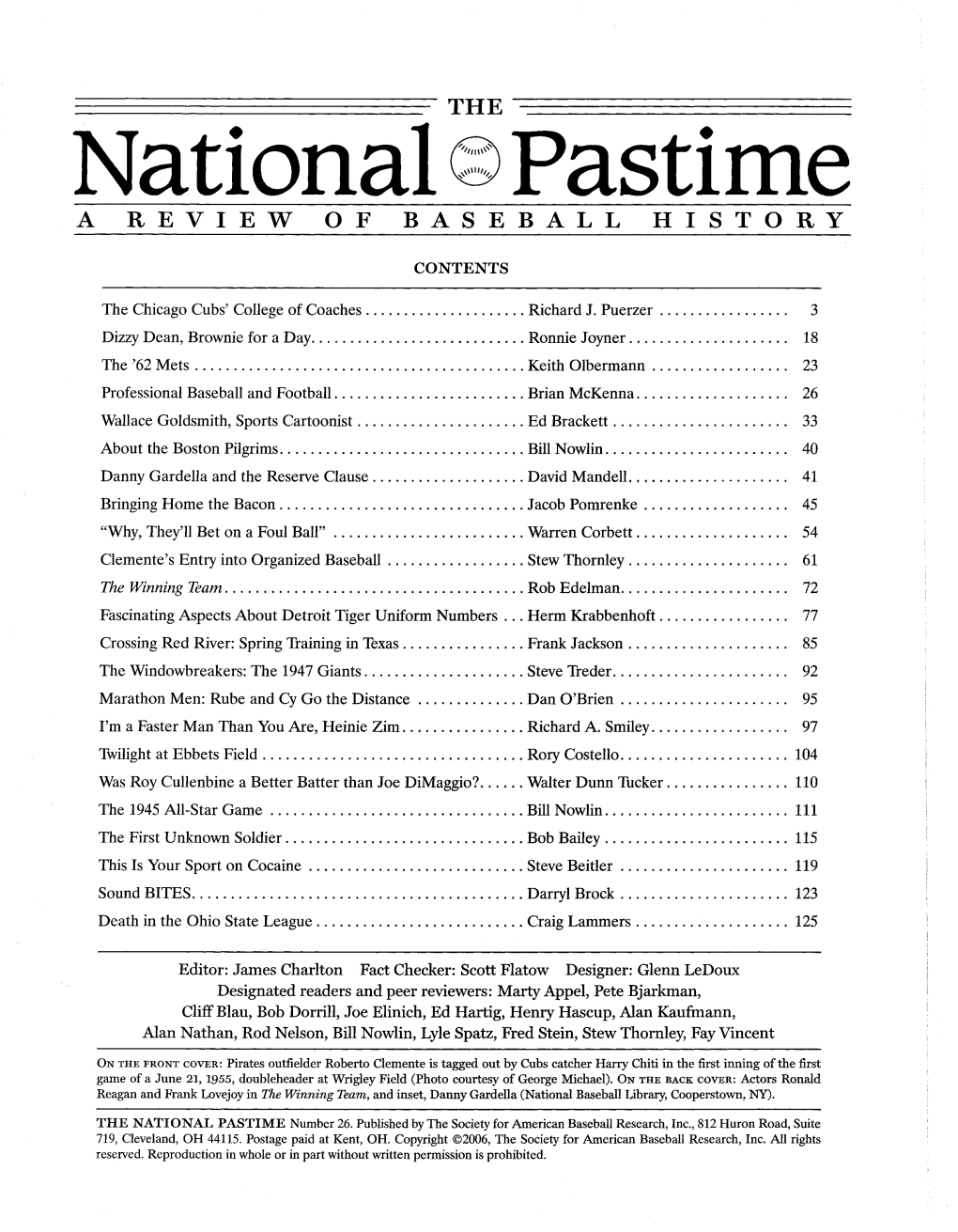 National Pastime a REVIEW of BASEBALL HISTORY