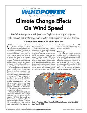 Climate Change Effects on Wind Speed