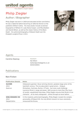 Philip Ziegler Author / Biographer