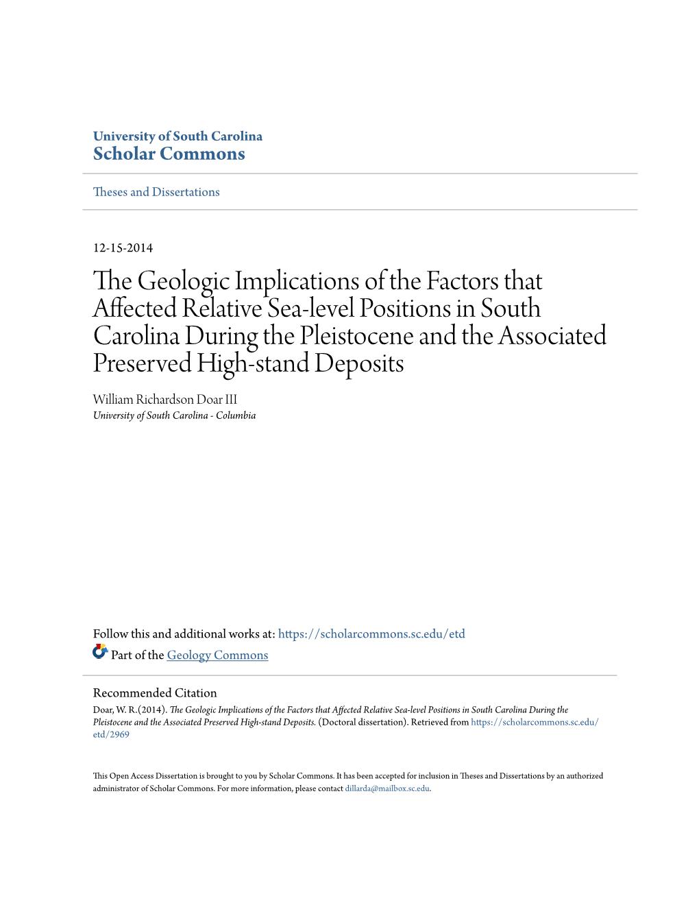 The Geologic Implications of the Factors That Affected Relative Sea