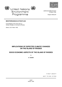 Implications of Expected Climatic Changes on the Island of Rhodes
