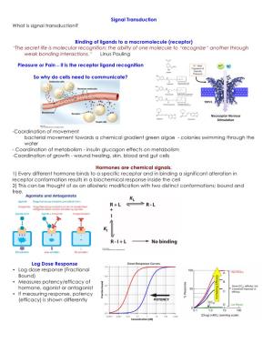 Biochem II Signaling Intro and Enz Receptors