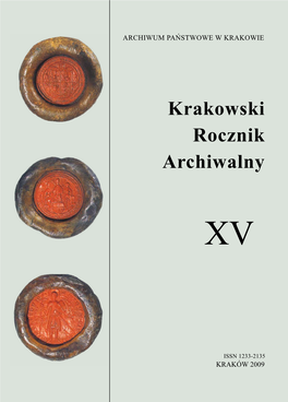 Krakowski Rocznik Archiwalny T. 15