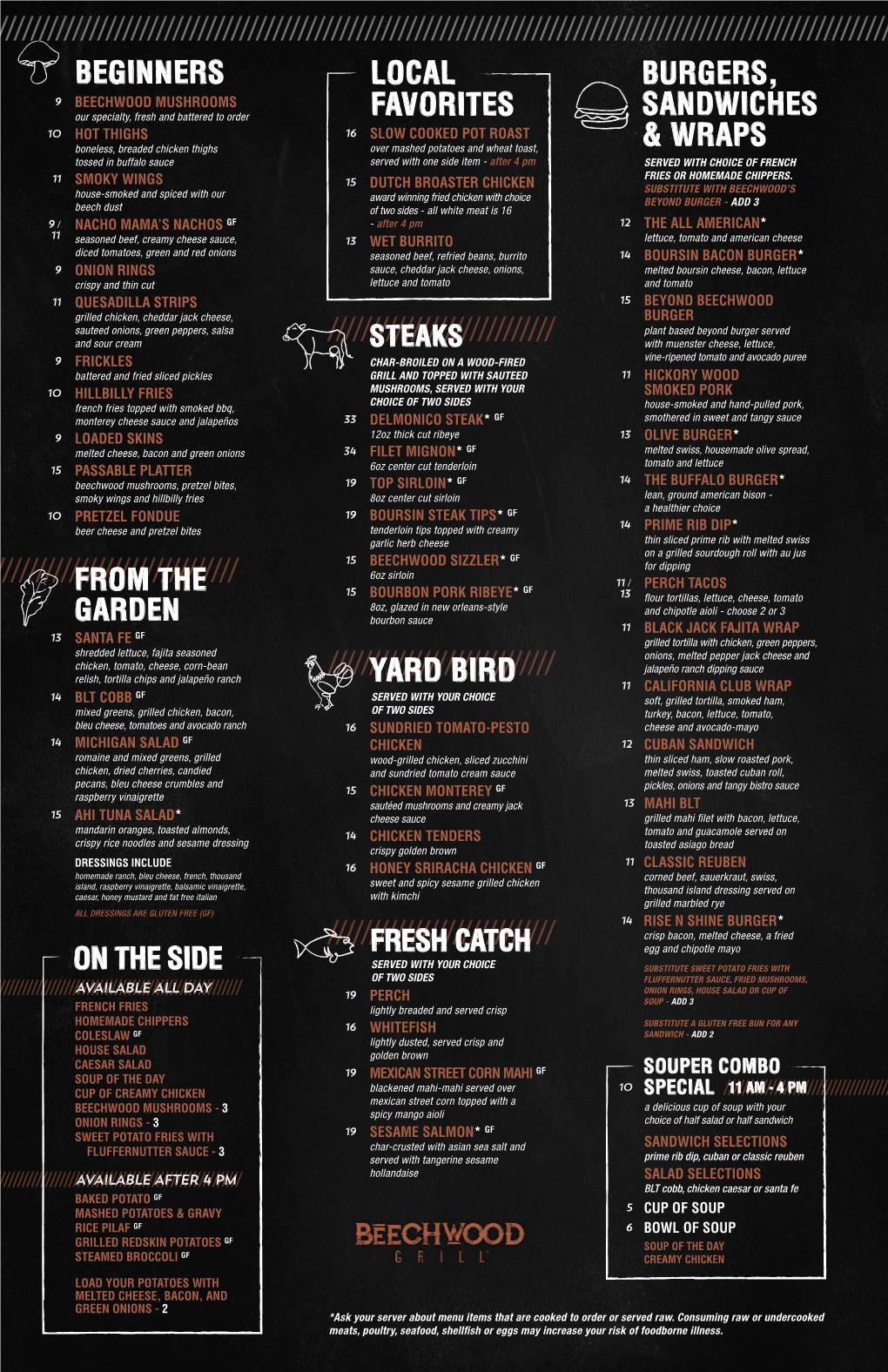 Click Here for a Printable Menu