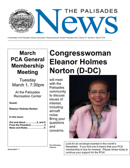 Congresswoman Eleanor Holmes Norton (D-DC)