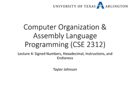Computer Organization & Assembly Language Programming (CSE 2312)