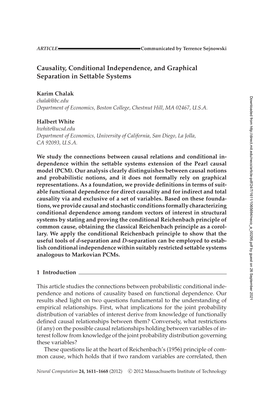 Causality, Conditional Independence, and Graphical Separation in Settable Systems
