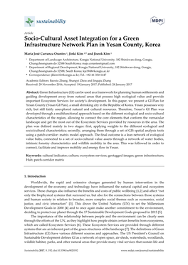 Article Socio-Cultural Asset Integration for a Green Infrastructure Network Plan in Yesan County, Korea