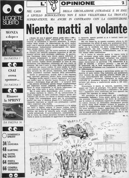 Niente Matti Al Volante