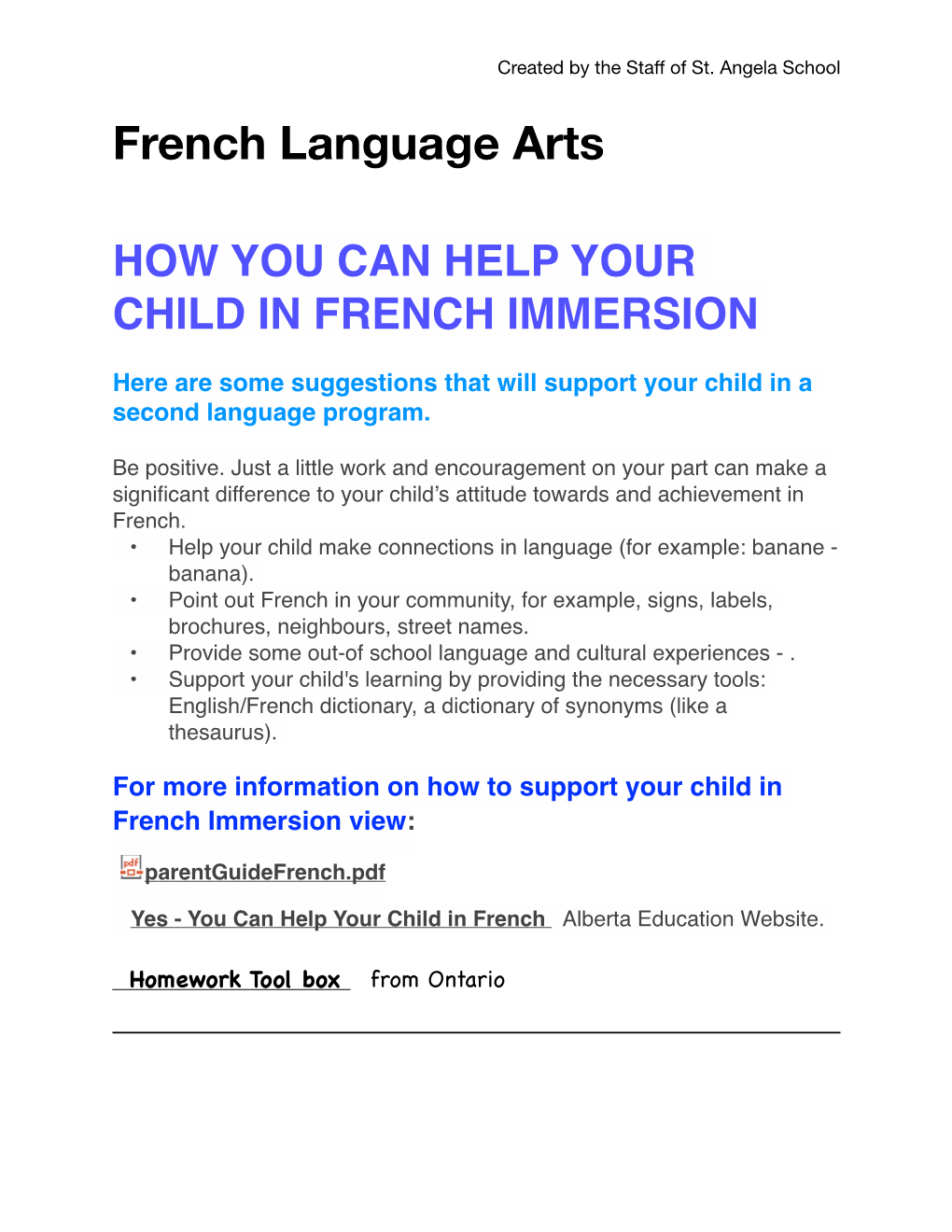 How You Can Help Your Child in French Immersion