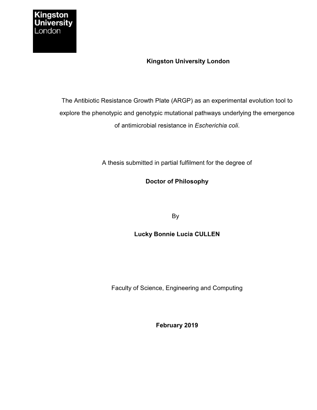 Kingston University London the Antibiotic Resistance Growth Plate