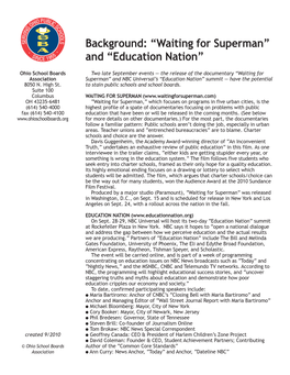 Background: “Waiting for Superman” and “Education Nation”