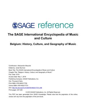 Belgium: History, Culture, and Geography of Music
