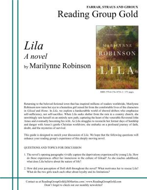 Lila a Novel by Marilynne Robinson