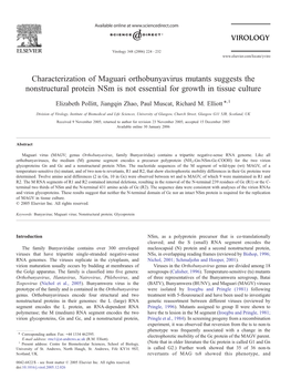 Characterization of Maguari Orthobunyavirus Mutants Suggests