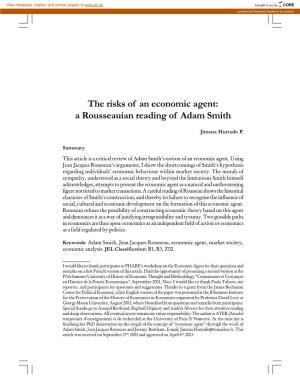 The Risks of an Economic Agent: a Rousseauian Reading of Adam Smith