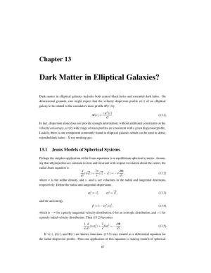Dark Matter in Elliptical Galaxies?