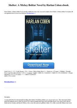 Shelter: a Mickey Bolitar Novel by Harlan Coben Ebook