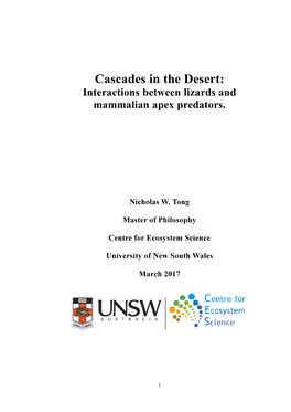 Cascades in the Desert: Interactions Between Lizards and Mammalian Apex Predators