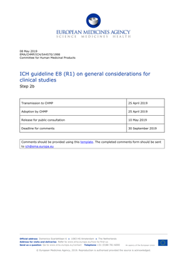 ICH Guideline E8 (R1) on General Considerations for Clinical Studies Step 2B